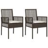 vidaXL Gartenstuhl 2 Stk. Braun Poly-Rattan