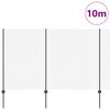 vidaXL Zaun mit Pfosten Grau 1,5 x 10 m Stahl und PVC