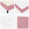 vidaXL LED Boxspringbett mit Matratze mit LED Rosa 200 x 200 cm Samt