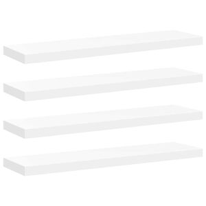 vidaXL Schweberegale 4 Stk. Wei&szlig; 90x23,5x3,8 cm MDF