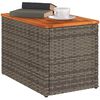 vidaXL Garten-Beistelltische 2 Stk. Grau 55x34x37cm Poly Rattan Holz