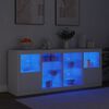 vidaXL Sideboard mit LED-Leuchten Wei&szlig; 163x37x67 cm