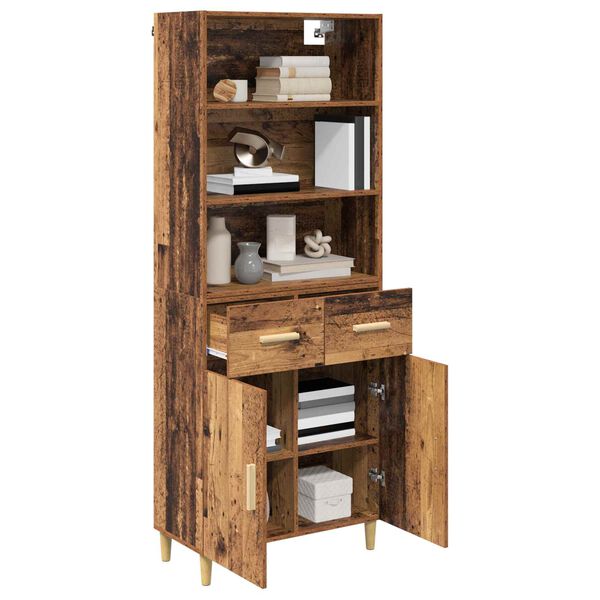 vidaXL Highboard Altholz 69,5 x 32,5 x 180 cm Holzwerkstoff