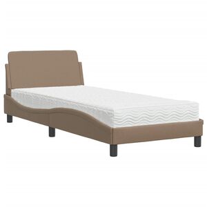 vidaXL Bett mit Matratze "Dover" Cappuccino-Braun 90x200 cm Kunstleder
