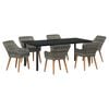 vidaXL Garten Essgruppe 7 Stk. Grau Poly-Rattan