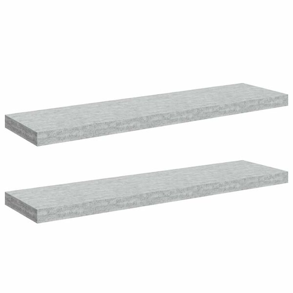 vidaXL Schweberegale 2 Stk. Betongrau 90x23,5x3,8 cm MDF
