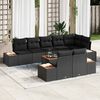 vidaXL Gartensofa-set mit Kissen mit Speicher 8 pcs Schwarz Polyrattan