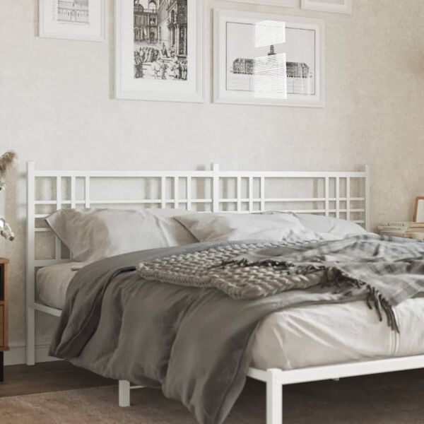 vidaXL Ersatz-Kopfteil Metall Wei&szlig; 200 cm