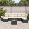 vidaXL Gartensofa-set mit Kissen 8 pcs Schwarz Poly-Rattan