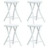 vidaXL Klappbare Garten-Hocker 4 Stk. Wei&szlig; HDPE Rattanoptik
