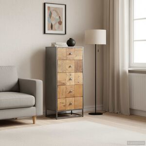 vidaXL Highboard mit Schubladen 45x30x100 cm Altholz Massiv
