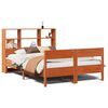 vidaXL Massivholzbett mit Regal ohne Matratze Wachsbraun 140x190 cm