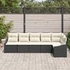 vidaXL Garten-Sofa-Set 6 pcs Schwarz Poly Rattan
