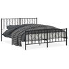 vidaXL Metallbett ohne Matratze mit Fu&szlig;teil Schwarz 160x200 cm
