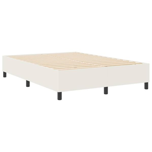vidaXL Plattformbettgestell Creme 140 x 190 cm Cordstoff