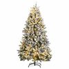 vidaXL K&uuml;nstlicher Weihnachtsbaum Klappbar 300 LEDs & Kugeln 180 cm