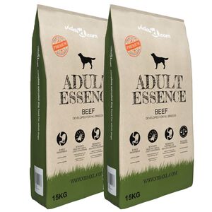 vidaXL Trockenfutter f&uuml;r Hunde Adult Essence Beef 2 Stk. 30 kg