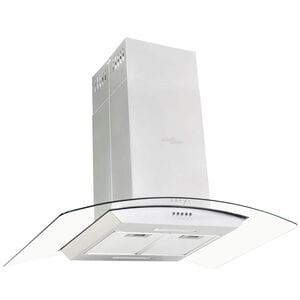 vidaXL Insel-Dunstabzugshaube 90 cm Edelstahl 756 m&sup3;/h LED