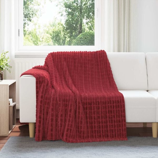 vidaXL &Uuml;berwurfdecke Bordeauxrot 200 x 150 cm Fleece