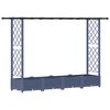 vidaXL Hochbeet mit Rankgitter und Dach Grau 203 x 40 x 121 cm PP