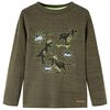 vidaXL Kinder-Langarmshirt Dunkles Khaki Melange 92