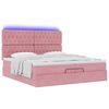 vidaXL Ottoman-Bett mit Matratzen & LEDs Rosa 200x200 cm Samt