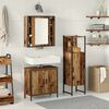 vidaXL Badezimmerm&ouml;bel-Set mit Regal mit T&uuml;r 3 pcs Braun Holzwerkstoff