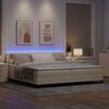 vidaXL Boxspringbett mit Matratze mit LED Creme 200 x 200 cm Stoff