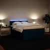 vidaXL Boxspringbett mit Matratze Blau 160x200 cm Samt
