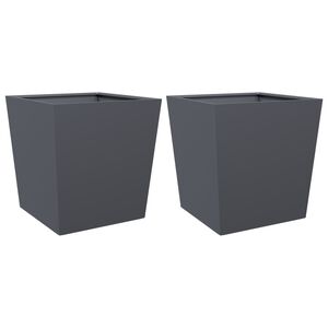 vidaXL Pflanzk&uuml;bel 2 Stk. Anthrazit 50x50x50 Stahl