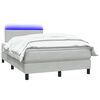vidaXL Boxspringbett mit Matratze & LED Hellgrau 120x220 cm Samt