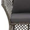 vidaXL 2-tlg. Garten-Lounge-Set mit Kissen Grau Poly Rattan
