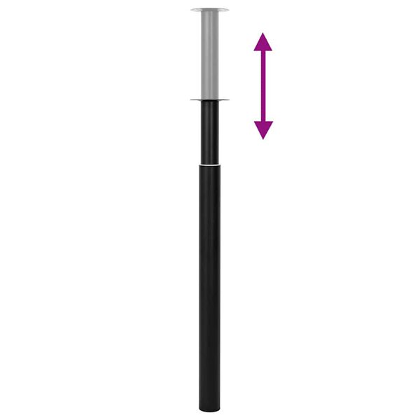 2 x Teleskopfuß Tischfuß Stützfuß Tischbein Schwarz 710 mm-1100 mm