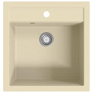 vidaXL Granitsp&uuml;le Einzelbecken Beige