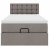 vidaXL Ottoman-Bett mit Matratze Taupe 90x200 cm Stoff