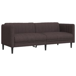 vidaXL Sofa 3-Sitzer Dunkelbraun Stoff