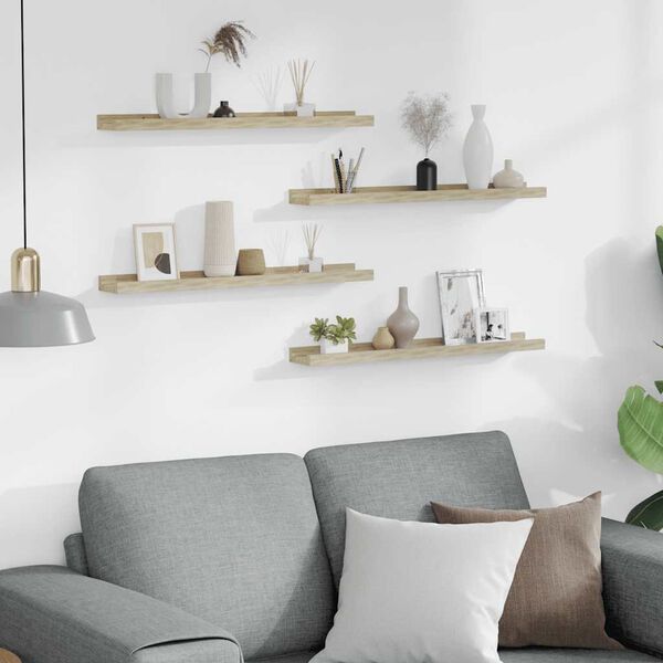 vidaXL Wandregale 4 Stk. Sonoma-Eiche 60x9x3 cm