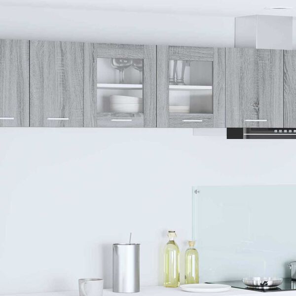 vidaXL H&auml;ngeschrank Grau Sonoma und Wei&szlig; 80 x 31 x 40 cm Holzwerkstoff