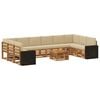 vidaXL Outdoor-Sofagarnitur 11 Stk. Natur und Beige Polyester