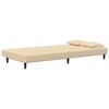 vidaXL Schlafsofa 2-Sitzer mit 2 Kissen & Hocker Creme Samt