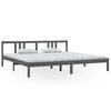 vidaXL Massivholzbett Grau 200x200 cm