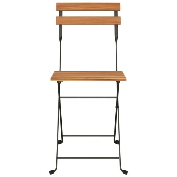 vidaXL Bistrostühle 4 Stk. Klappbar Massivholz Teak und Stahl