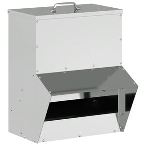 vidaXL H&uuml;hnerf&uuml;tterer Silber 35 x 30,5 x 43,5 cm Verzinkter Stahl