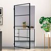 vidaXL Innent&uuml;r Schwarz 102x201,5 cm Hartglas & Aluminium Schlank