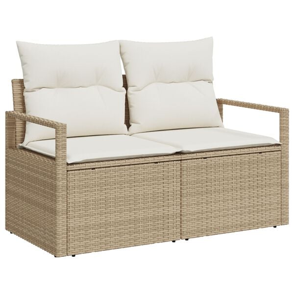 vidaXL Sofa Set 8 pcs Beige und Creme Poly-Rattan