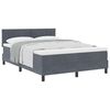 vidaXL Boxspringbett mit Matratze Dunkelgrau 140 x 190 cm Samt