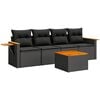 vidaXL Patio Sofa Set 4-Sitzer Black