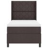 vidaXL LED Boxspringbett mit Matratze Dunkelbraun 100 x 200 cm Stoff