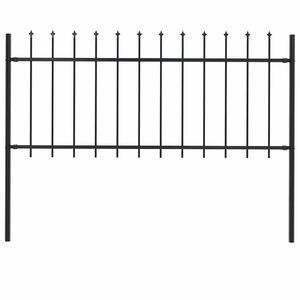 vidaXL Gartenzaun Woerden mit Speerspitze Stahl 170 x 80 cm Schwarz