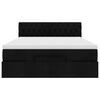 vidaXL Ottoman-Bett mit Matratze Schwarz 140x190 cm Stoff